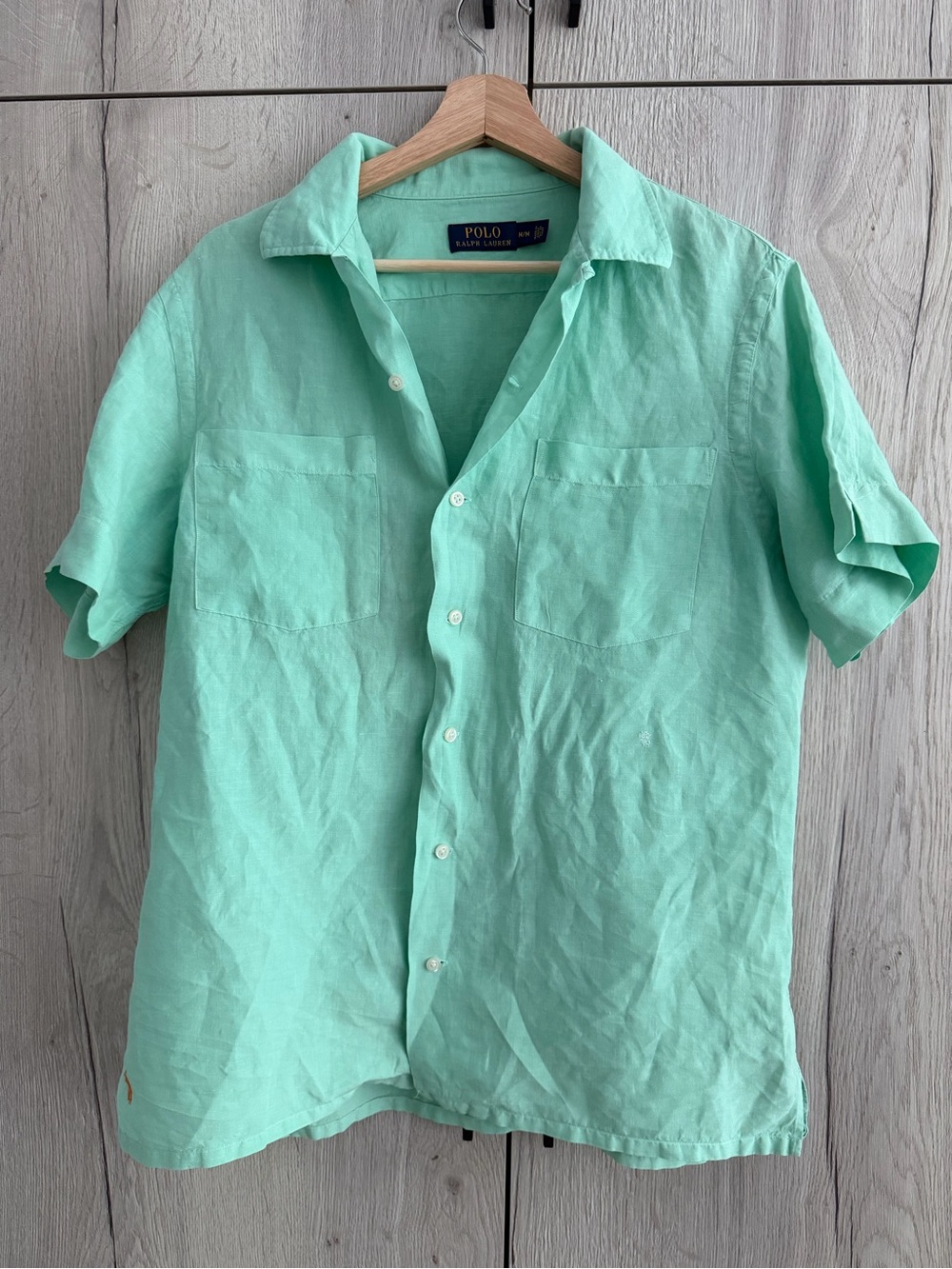 Polo Ralph Lauren mint green linen-silk summer shirt
